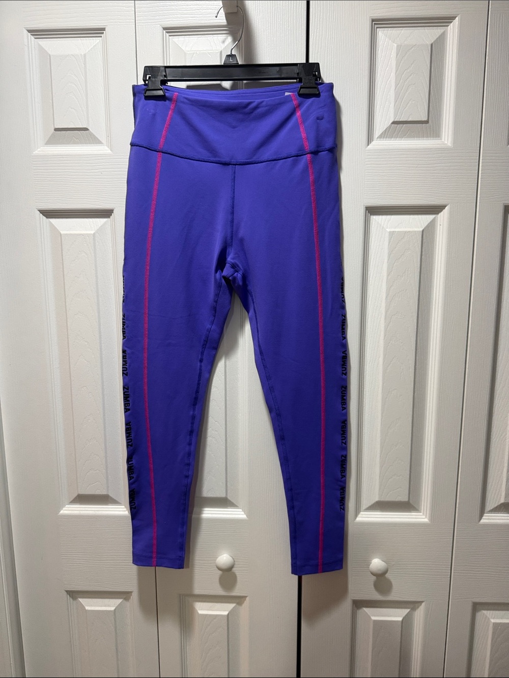 Zumba Fitness Violet Leggings with Pink Piping